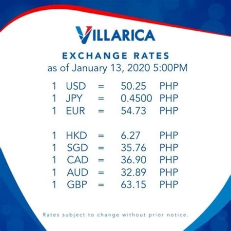 villarica us dollar exchange rate today philippines